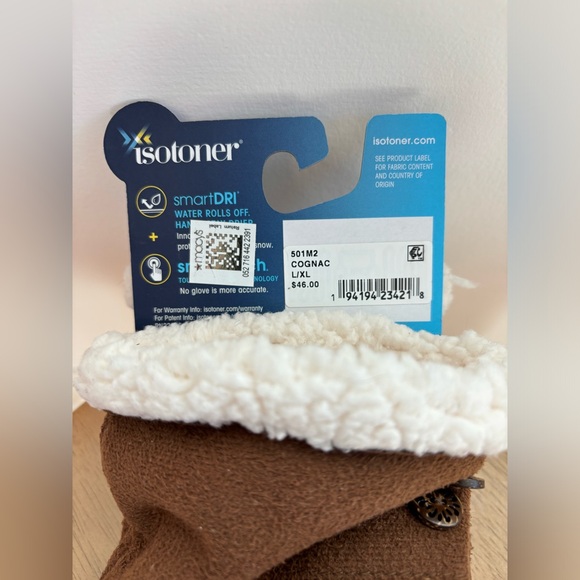 NWT Isotoner Women’s Microsuede Gloves with smarTouch, cognac, size large/XL - Picture 9 of 11